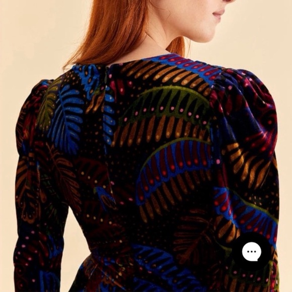 NEW FARM Rio Midnight Island Black Velvet Tropical Jumpsuit, M - Picture 2 of 14